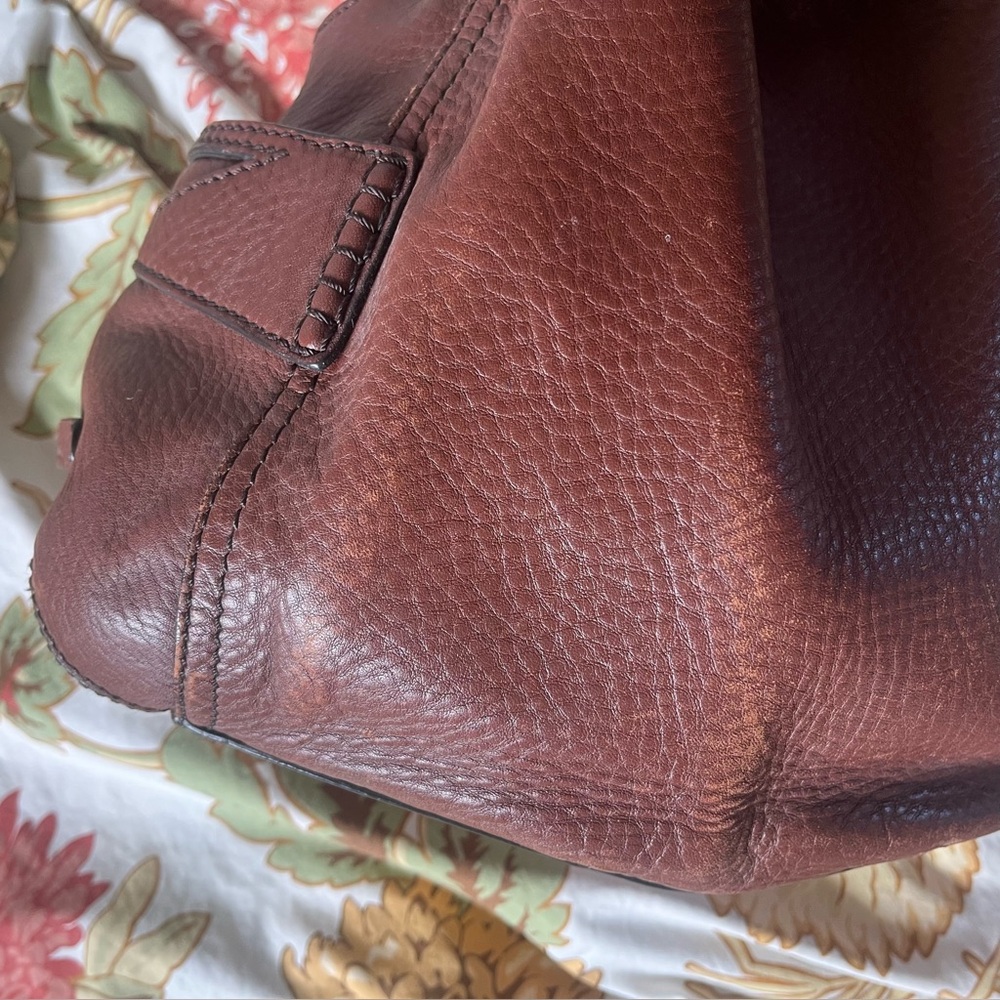 Cole Haan Brown Leather Draw Strap Denny Bag - Picture 14 of 16